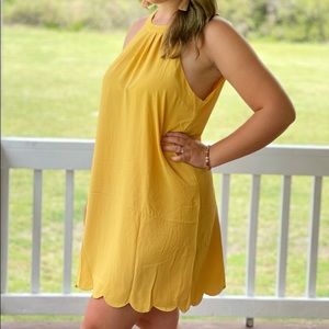Yellow Scalloped Dress